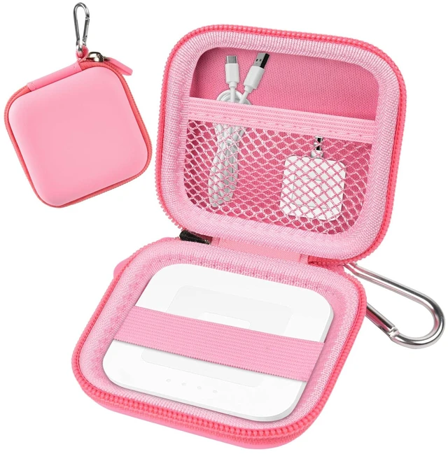 Main image of Hard Case for Square Reader for Contactless and Chip (2nd Gen) | Hard EVA Protects from Drops and Pressure; Mesh Pocket Organizes USB Cable, Carabiner Clips to Work Bags, Pink, Case Only