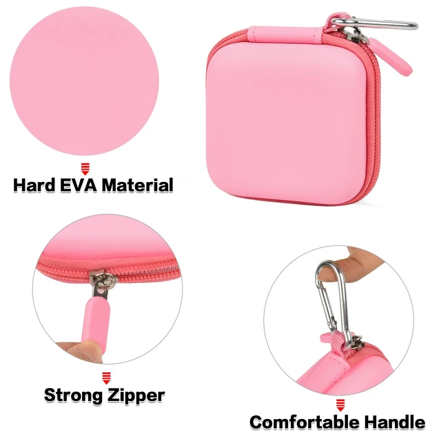 Alt view image 3 of 7 - Hard Case for Square Reader for Contactless and Chip (2nd Gen) | Hard EVA Protects from Drops and Pressure; Mesh Pocket Organizes USB Cable, Carabiner Clips to Work Bags, Pink, Case Only