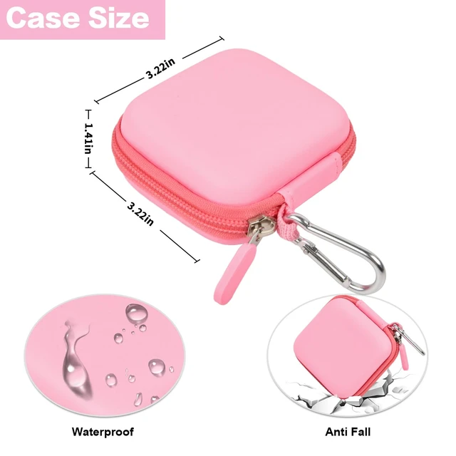 Alt view image 5 of 7 - Hard Case for Square Reader for Contactless and Chip (2nd Gen) | Hard EVA Protects from Drops and Pressure; Mesh Pocket Organizes USB Cable, Carabiner Clips to Work Bags, Pink, Case Only