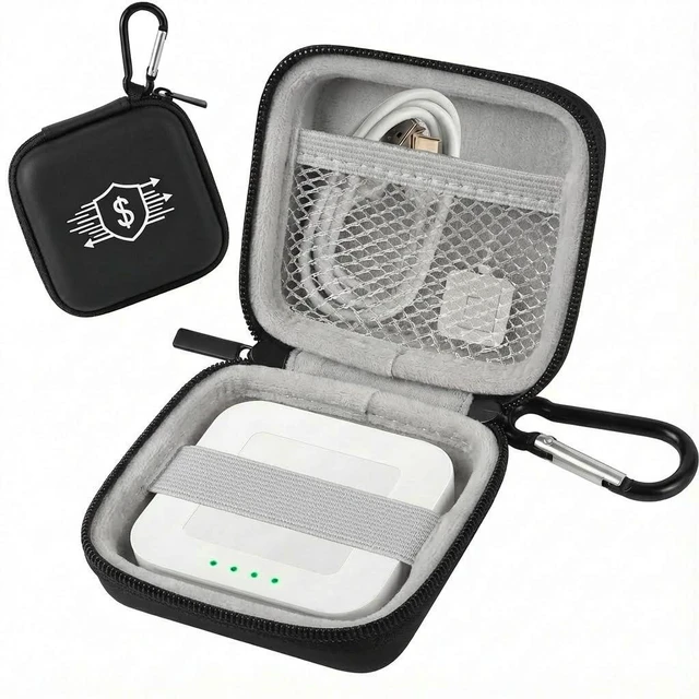 Main image of Hard Case for Square Reader for Contactless and Chip (2nd Gen) | Hard EVA Protects from Drops & Pressure; Mesh Pocket Organizes USB Cable, Carabiner Clips to Work Bags, Jet Black, Case Only