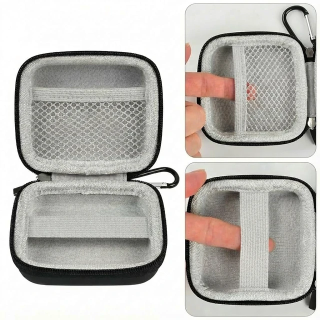 Alt view image 4 of 7 - Hard Case for Square Reader for Contactless and Chip (2nd Gen) | Hard EVA Protects from Drops & Pressure; Mesh Pocket Organizes USB Cable, Carabiner Clips to Work Bags, Jet Black, Case Only