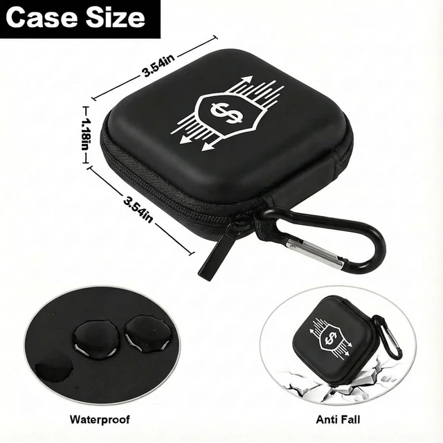 Alt view image 5 of 7 - Hard Case for Square Reader for Contactless and Chip (2nd Gen) | Hard EVA Protects from Drops & Pressure; Mesh Pocket Organizes USB Cable, Carabiner Clips to Work Bags, Jet Black, Case Only