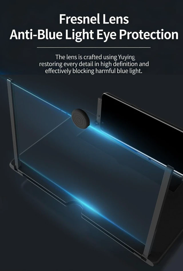 Alt view image 5 of 7 - 10.5 Inch 2026 Upgraded Phone Screen Magnifier, 3D HD Foldable Screen Amplifier with Stand for Movies, Videos, and Reading, Black