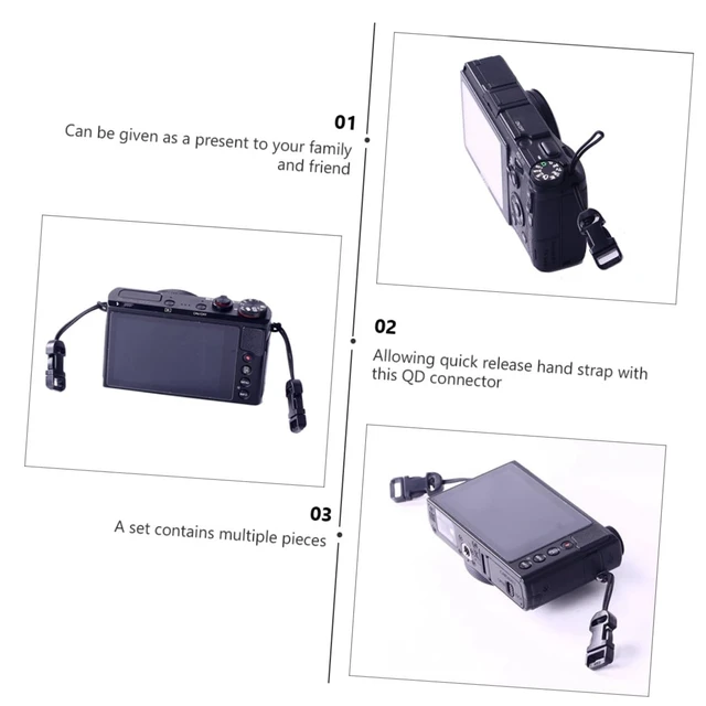 Alt view image 3 of 7 - Camera Quick Release Strap Buckle Set 10 Qd Connector Clips Mini Qd Loop Easy Install Camera Strap Attachment Loop for Neck Straps Digital Cameras Binoculars Outdoor Photography