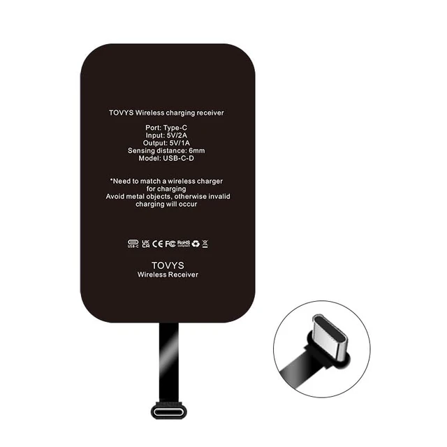 Alt view image 3 of 7 - Wireless Charging Receiver and Adapter, Wireless Charger Receiver Module, Suitable for Google Pixel 3A XL, Samsung Galaxy A13/A14/A15/A42, LG, and Other USB-C Phones.