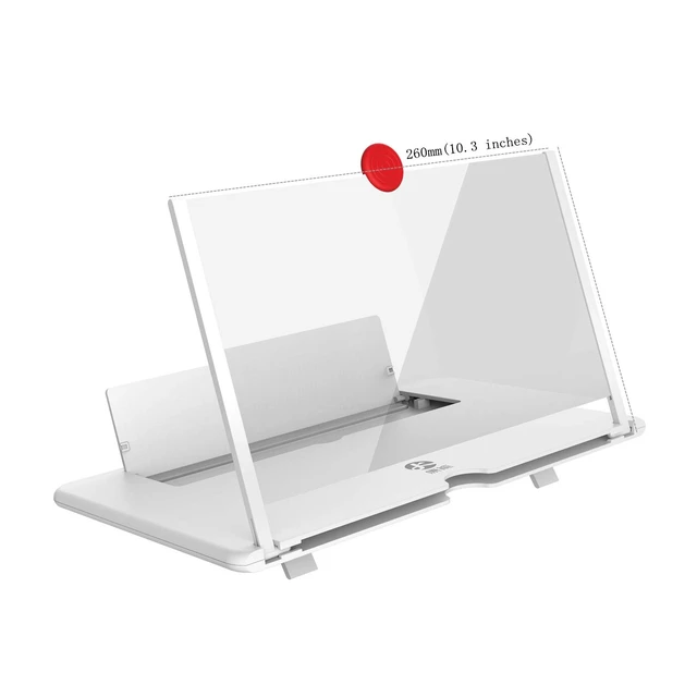 Alt view image 7 of 7 - 12"Screen Magnifier Amplifier,3D HD Mobile Phone Magnifier Projector Screen for Movies,Videos,and Gaming.Foldable Mobile Phone Holder with Screen Magnifier,Supports All Smartphones,A Smart Gift(White)