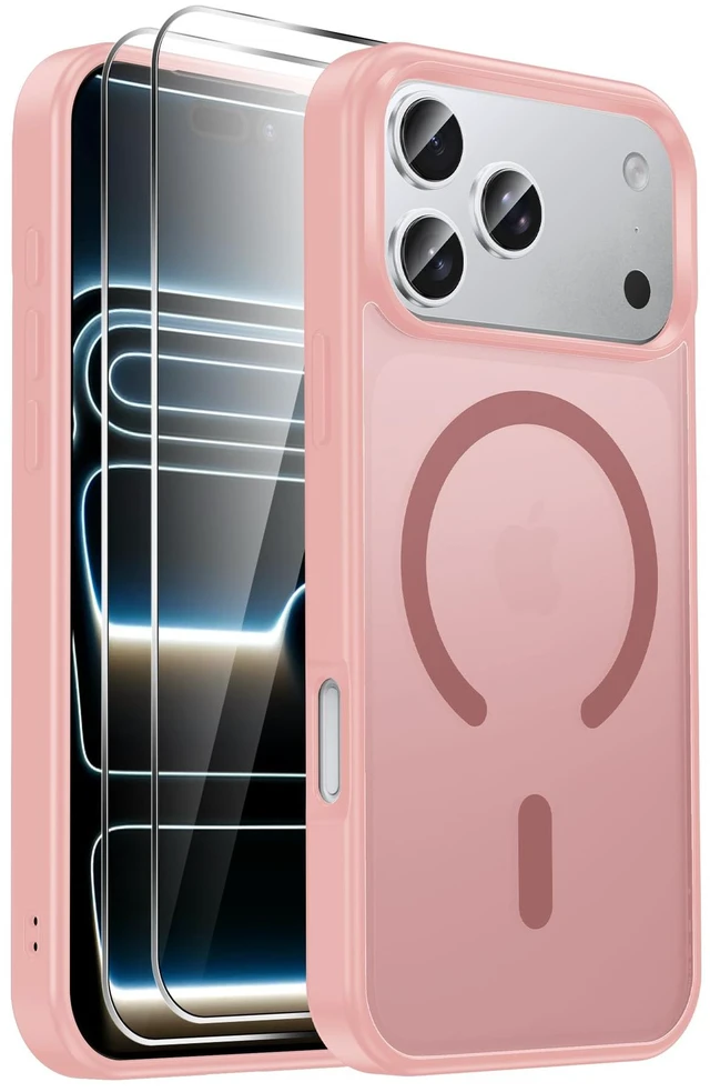 Main image of Magnetic for iPhone 18 Pro Max Case 2026 with Screen Protector Pink | Compatible with Magsafe, Anti-Yellowing, Air Cushion Military-Grade Protection, i Phone 18 Pro Max Funda Para Cover,6.9"