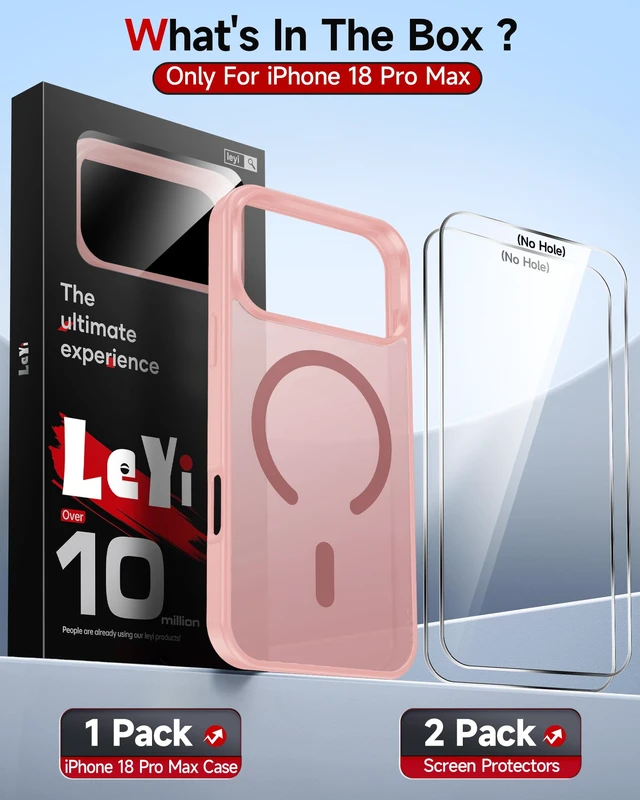 Alt view image 6 of 7 - Magnetic for iPhone 18 Pro Max Case 2026 with Screen Protector Pink | Compatible with Magsafe, Anti-Yellowing, Air Cushion Military-Grade Protection, i Phone 18 Pro Max Funda Para Cover,6.9"