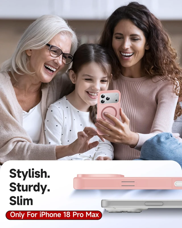 Alt view image 7 of 7 - Magnetic for iPhone 18 Pro Max Case 2026 with Screen Protector Pink | Compatible with Magsafe, Anti-Yellowing, Air Cushion Military-Grade Protection, i Phone 18 Pro Max Funda Para Cover,6.9"
