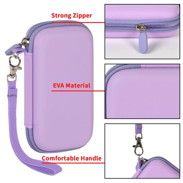 Alt view image 4 of 7 - Power Bank Case for Anker MagGo 633/622/621/321 Portable Charger, Box Only | 5000mAh/10000mAh Magnetic Battery Wireless Power Delivery, Hard Shell, for Commuters/Travelers, Office/Gym/Flights, Purple