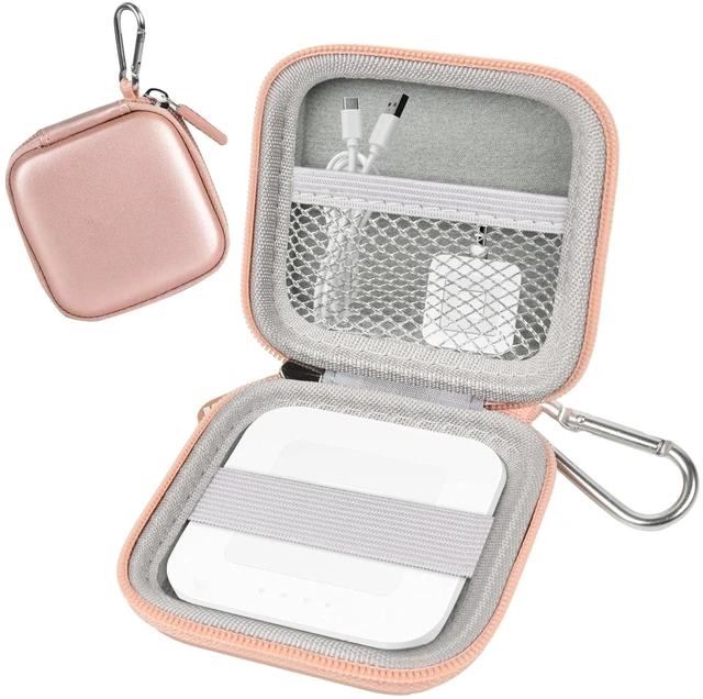 Main image of Hard Case for Square Reader for Contactless and Chip (2nd Gen) | Hard EVA Protects from Drops and Pressure; Mesh Pocket Organizes USB Cable, Carabiner Clips to Work Bags, Rose Gold, Case Onl