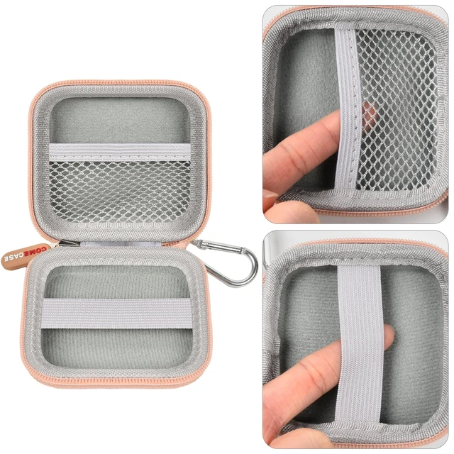 Alt view image 4 of 7 - Hard Case for Square Reader for Contactless and Chip (2nd Gen) | Hard EVA Protects from Drops and Pressure; Mesh Pocket Organizes USB Cable, Carabiner Clips to Work Bags, Rose Gold, Case Onl