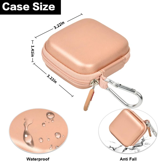 Alt view image 5 of 7 - Hard Case for Square Reader for Contactless and Chip (2nd Gen) | Hard EVA Protects from Drops and Pressure; Mesh Pocket Organizes USB Cable, Carabiner Clips to Work Bags, Rose Gold, Case Onl