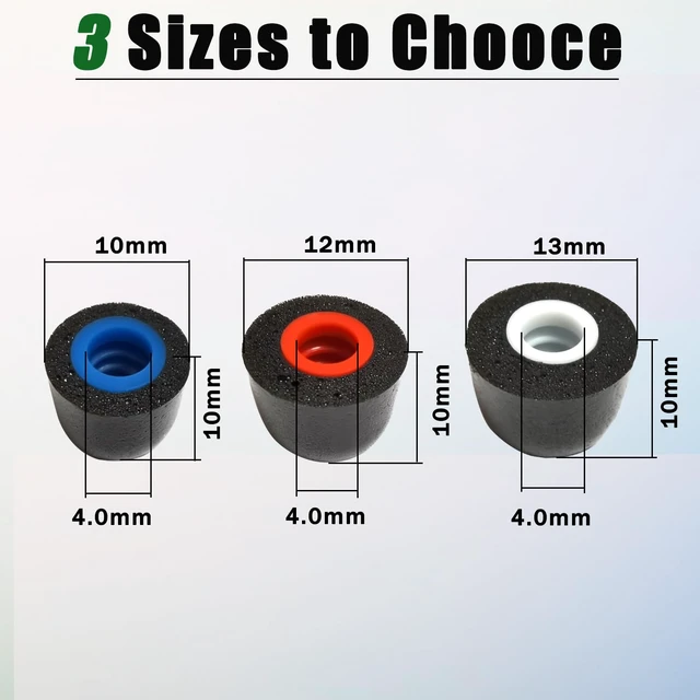 Alt view image 4 of 5 - Memory Foam Earbuds Tips Replacement Fit 4.0mm-5.5mm Isolation Noise | 3 Pairs L/M/S Universal Replacement Foam Ear Tips for In-Ear Earphones, Threaded Grip Design, With Storage Box