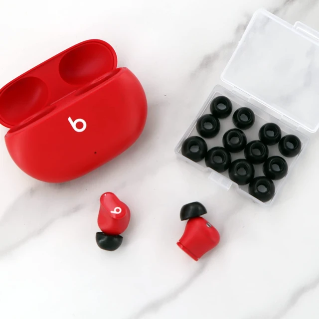 Alt view image 7 of 7 - Replacement Memory Foam Compatible with Beats Solo Buds/Fit Pro/Studio Buds + Ear Tips, 6 Pairs S/M/L Cancel Noise Fit in Case Comfortable No Silicone Pain for Beat Studio Buds - Foam Black