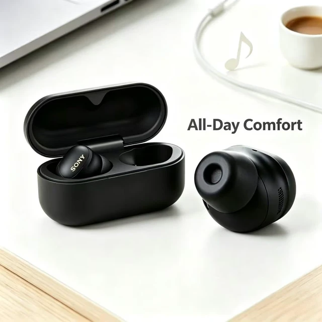 Alt view image 6 of 7 - Noise Isolation Memory Foam Ear Tips for Sony WF-1000XM4 XM5 XM6 | Black Slow rebound S/M/L, tight lock fit, external sound suppression, ache-free wear, soft dense covers