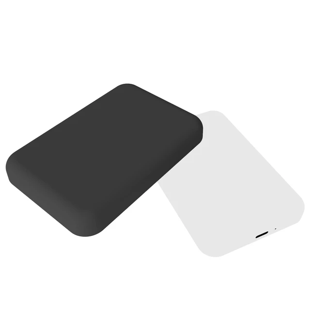 Alt view image 7 of 7 - Clear Case Compatible with Magsafe Battery Pack, Slim Design Matte TPU Rubber Soft Skin Silicone Protective Cover for Magsafe Battery Pack - 2 Pack (Black+Clear)