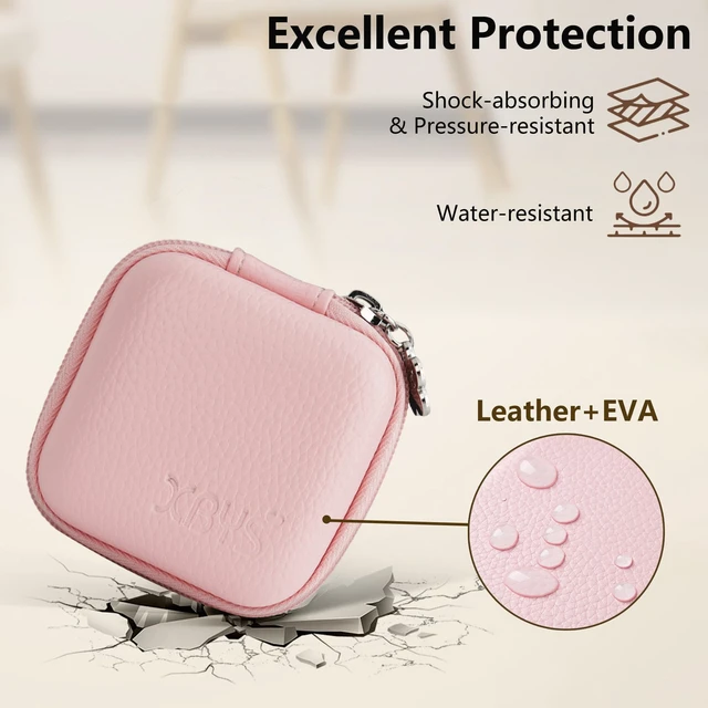 Alt view image 4 of 7 - Hard Case for Square Contactless & Chip Reader 1st/2nd Gen, Pink | Square Card Reader Case, Mini Carrying Bag for Credit Card Scanner, Charger Cords, USB Cables & Small Electronic Accessories