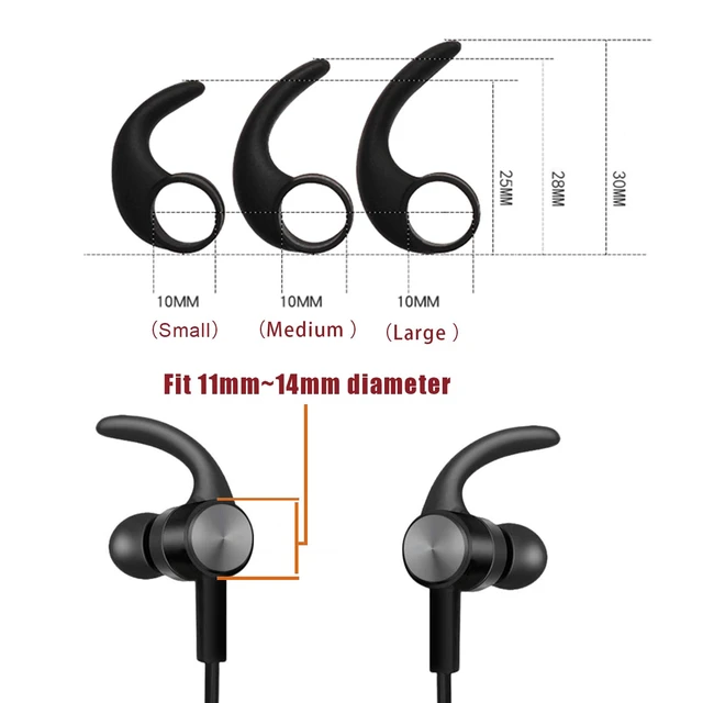 Alt view image 2 of 6 - Silicone Replacement Earbuds Tips & Sports Earhook Earbuds Accessories | 3 Pairs L/M/S, Ear Fins & Stabilizers, Anti-Slip, Secure Fit, Noise Isolating, Universal for In-Ear Earphones