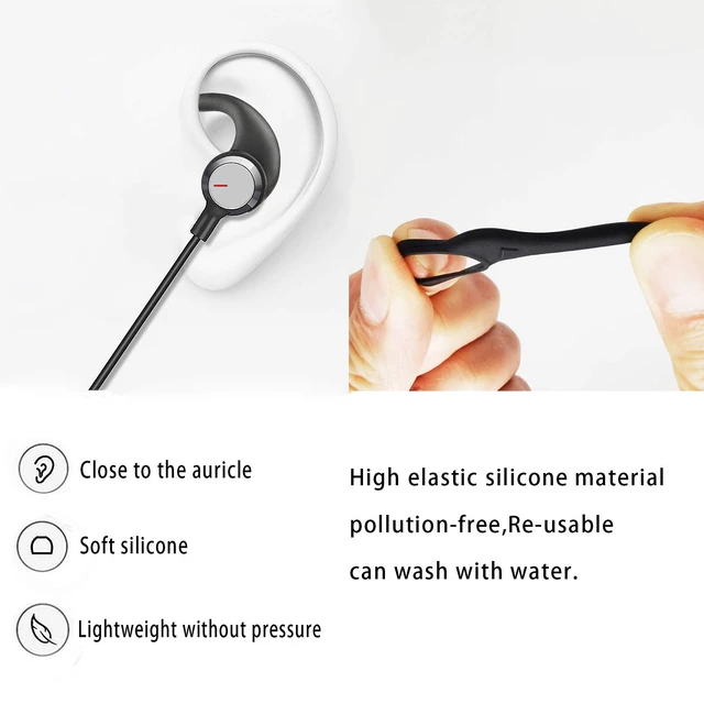Alt view image 3 of 6 - Silicone Replacement Earbuds Tips & Sports Earhook Earbuds Accessories | 3 Pairs L/M/S, Ear Fins & Stabilizers, Anti-Slip, Secure Fit, Noise Isolating, Universal for In-Ear Earphones