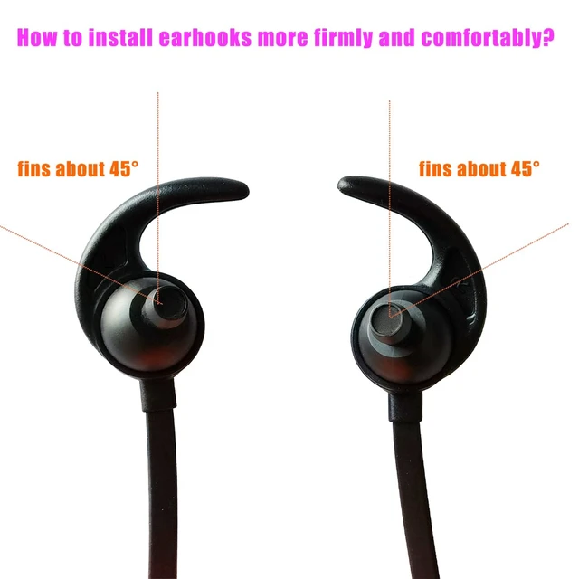 Alt view image 5 of 6 - Silicone Replacement Earbuds Tips & Sports Earhook Earbuds Accessories | 3 Pairs L/M/S, Ear Fins & Stabilizers, Anti-Slip, Secure Fit, Noise Isolating, Universal for In-Ear Earphones