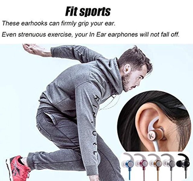 Alt view image 6 of 6 - Silicone Replacement Earbuds Tips & Sports Earhook Earbuds Accessories | 3 Pairs L/M/S, Ear Fins & Stabilizers, Anti-Slip, Secure Fit, Noise Isolating, Universal for In-Ear Earphones