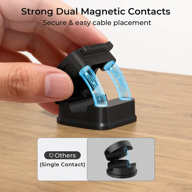 Alt view image 3 of 7 - 6Pack Magnetic Cable Clips Organizer,Cord Management Holder | Strong Adhesive Phone Charging Wire Keeper for Desk,Nightstand,Wall,Car,Desktop,Table,Home,Office