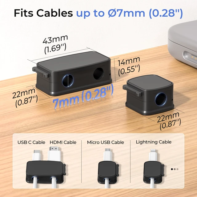 Alt view image 4 of 7 - 6Pack Magnetic Cable Clips Organizer,Cord Management Holder | Strong Adhesive Phone Charging Wire Keeper for Desk,Nightstand,Wall,Car,Desktop,Table,Home,Office