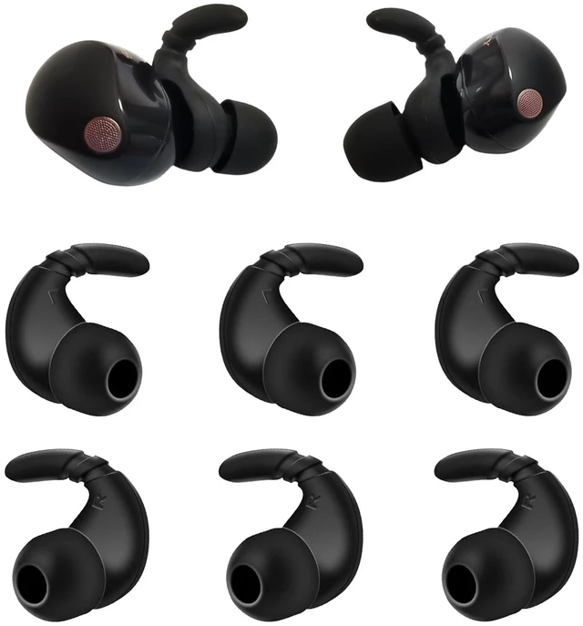 Main image of Silicone Ear Hooks for Sony WF-1000XM5 Replacement Earbuds Tips WF-1000XM5 WF-1000XM4 WF-1000XM3, Black 3 Pairs