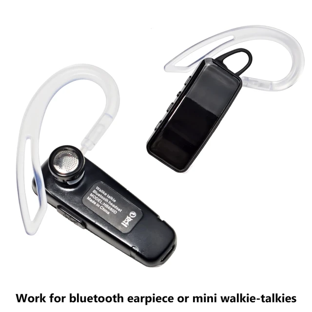 Alt view image 4 of 5 - 8 Pack TPU Flexible Ear Hooks, 360° Rotatable Replacement Clip Loop for Bluetooth Headset & Mini Walkie Talkie Earpiece (4 Black, 4 Clear)