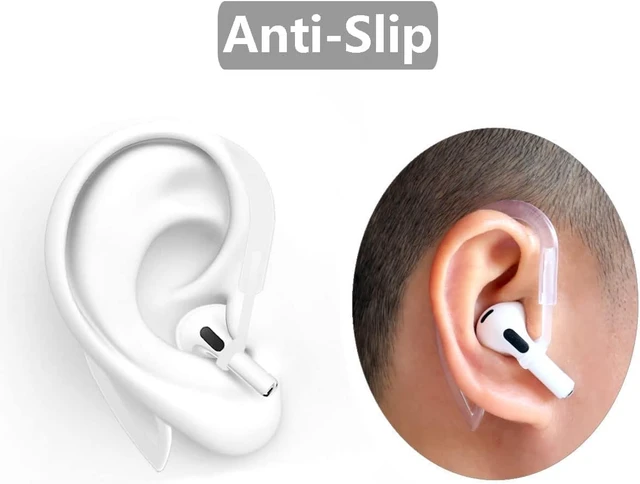 Alt view image 3 of 5 - Ear Hooks Compatible with AirPods 4 4th Gen, 2 Pair Anti-Slip Adjustable Soft Rubber Earhook, 2 Pairs Silicon Ear Tips Hook, Compatible with AirPods 4 2+2 Pairs 615 White