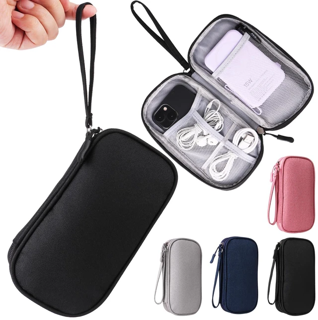 Main image of Universal Cable Organizer - Electronics Accessories Bag for Charger, Phone, Memory Cards & Travel Gadgets (Black)