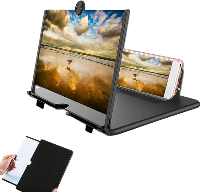 Main image of 12 Inch Phone Screen Magnifier with Adjustable Angle Stand, Foldable 3D HD | Portable Amplifier, Cell Phone Compatible, Foldable Design, 3D HD Clarity