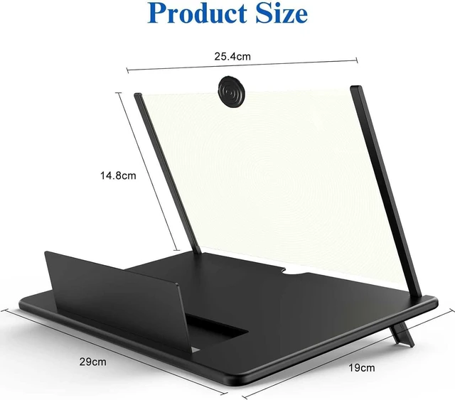 Alt view image 7 of 7 - 12 Inch Phone Screen Magnifier with Adjustable Angle Stand, Foldable 3D HD | Portable Amplifier, Cell Phone Compatible, Foldable Design, 3D HD Clarity