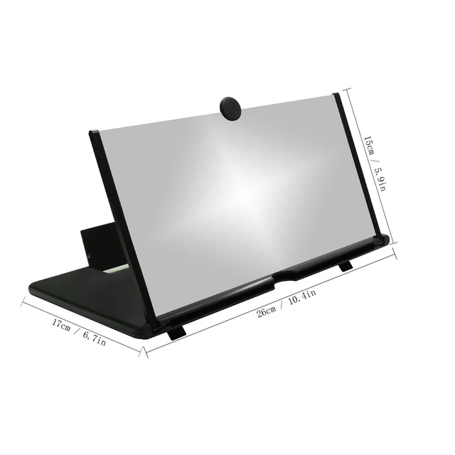 Alt view image 2 of 6 - 12"Screen Magnifier Amplifier,3D HD Mobile Phone Magnifier Projector Screen for Movies,Videos,and Gaming.Foldable Mobile Phone Holder with Screen Magnifier,Supports All Smartphones,A Smart GiftBlack)