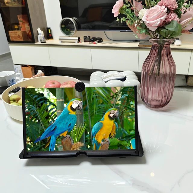 Alt view image 5 of 6 - 12"Screen Magnifier Amplifier,3D HD Mobile Phone Magnifier Projector Screen for Movies,Videos,and Gaming.Foldable Mobile Phone Holder with Screen Magnifier,Supports All Smartphones,A Smart GiftBlack)