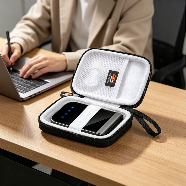 Alt view image 2 of 7 - Carrying Case Compatible with Shopify Tap & Chip Card Reader 5299, POS Hardware Holder for Square Systems, Storage Box for Mobile Wireless Sale Credit Cards Swiper Device (Case Only)