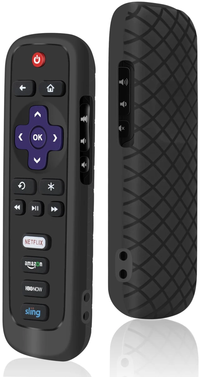 Main image of Remote Case for Roku, Battery Cover for TCL Smart TV Steaming Stick, Silicone Protective Controller Remote Cover Universal Sleeve Skin Black