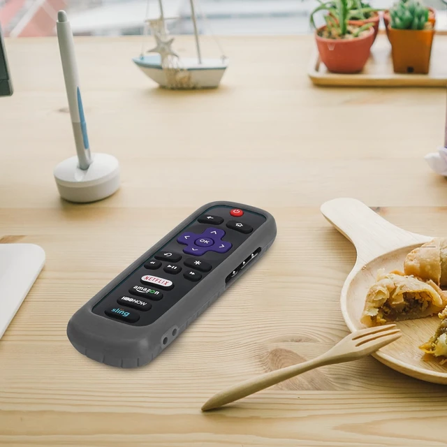 Alt view image 4 of 7 - Remote Case for Roku, Battery Cover for TCL Smart TV Steaming Stick, Silicone Protective Controller Remote Cover Universal Sleeve Skin Black