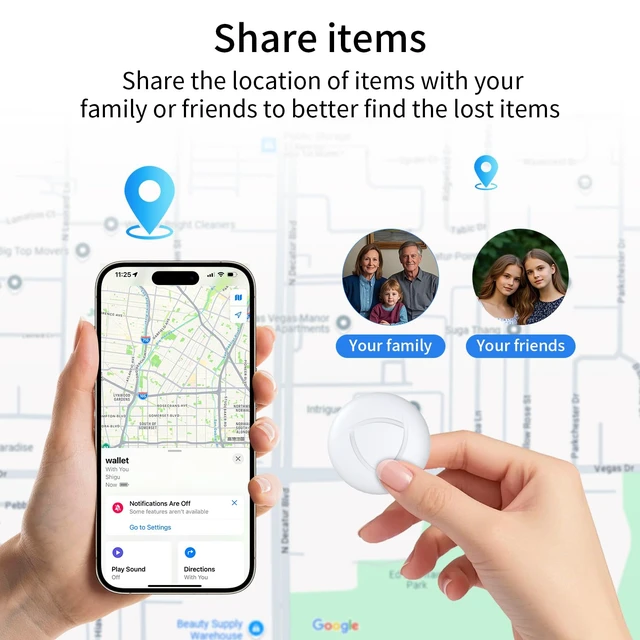 Alt view image 3 of 7 - 2 Pack Smart Bluetooth Tracker Key Finder Work with Apple Find My Item Locator Trakcer Tag Tracking Device for Keys,Wallet,Luggage,Pets and Bag iOS Compatible Only