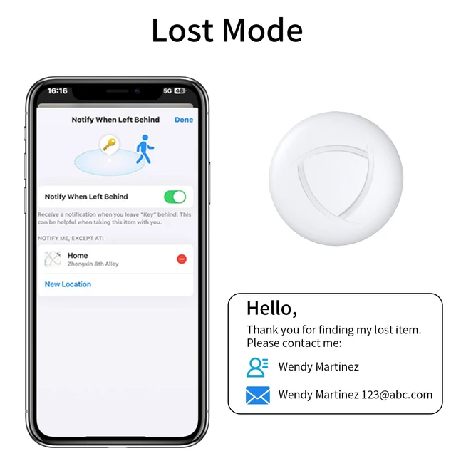 Alt view image 4 of 7 - 2 Pack Smart Bluetooth Tracker Key Finder Work with Apple Find My Item Locator Trakcer Tag Tracking Device for Keys,Wallet,Luggage,Pets and Bag iOS Compatible Only