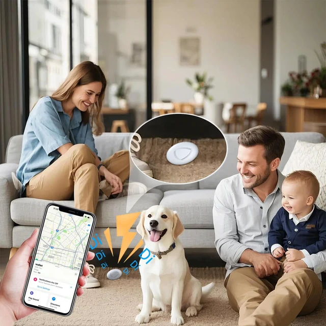 Alt view image 5 of 7 - 2 Pack Smart Bluetooth Tracker Key Finder Work with Apple Find My Item Locator Trakcer Tag Tracking Device for Keys,Wallet,Luggage,Pets and Bag iOS Compatible Only
