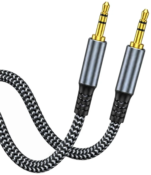 Main image of Aux Cord 4ft - Premium 3.5mm to 3.5mm Audio Cable for Car Stereo | Nylon Braided Aux Cable for Headphones, Speakers, Home Stereo, Gold-Plated Auxiliary Cable