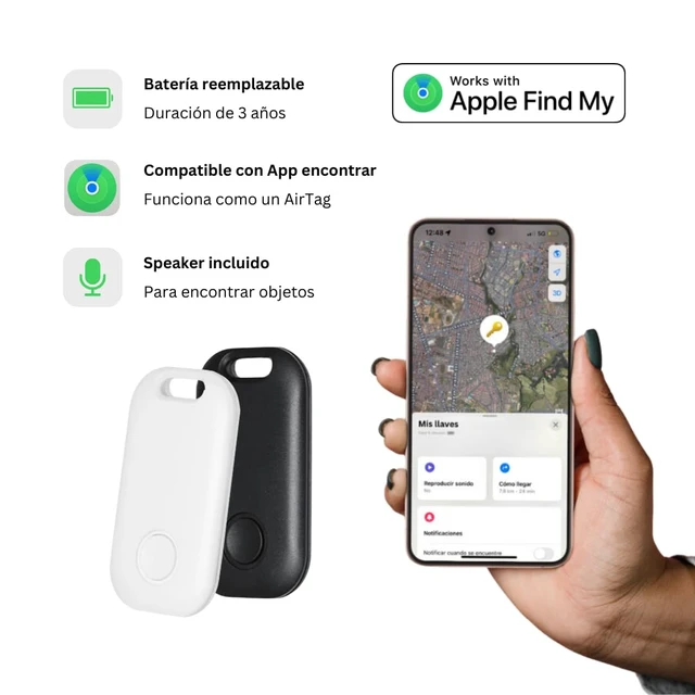 Alt view image 2 of 7 - 2 Pack Key Finder Smart Bluetooth Tracker Item Finder Work with Apple Find My Item Locator Anti-Lost Device for Keys, Bags and More Global Positioning iOS Only (White)
