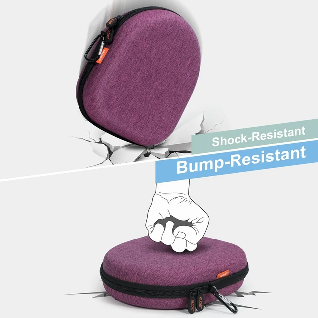 Alt view image 5 of 7 - Purple Hard Shell Headphone Case, Durable Zipper Travel Carrying Pouch Bag | Compatible with Sony WH-CH520/CH720N, JBL Tune 510BT/720BT/520BT/770NC, Soundcore Q20/Q30, Jlab Headphones
