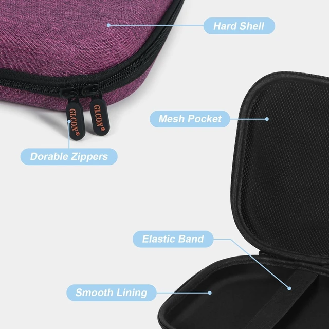 Alt view image 2 of 7 - Purple Hard Shell Headphone Case, Durable Zipper Travel Carrying Pouch Bag | Compatible with Sony WH-CH520/CH720N, JBL Tune 510BT/720BT/520BT/770NC, Soundcore Q20/Q30, Jlab Headphones