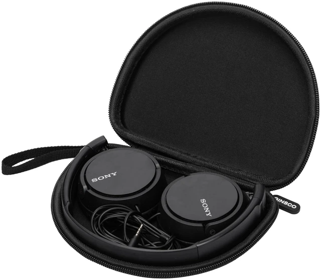 Main image of Compact Protect Case Compatible with Sony ZX Series Wired On-Ear Headphones, MDR-ZX110 / MDR-ZX110AP / MDRZX110NC / MDR-ZX310AP, Hard Shell Travel Carrying Headphone Case (Black-R)