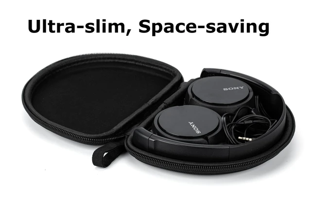 Alt view image 4 of 6 - Compact Protect Case Compatible with Sony ZX Series Wired On-Ear Headphones, MDR-ZX110 / MDR-ZX110AP / MDRZX110NC / MDR-ZX310AP, Hard Shell Travel Carrying Headphone Case (Black-R)