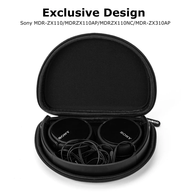 Alt view image 3 of 6 - Compact Protect Case Compatible with Sony ZX Series Wired On-Ear Headphones, MDR-ZX110 / MDR-ZX110AP / MDRZX110NC / MDR-ZX310AP, Hard Shell Travel Carrying Headphone Case (Black-R)