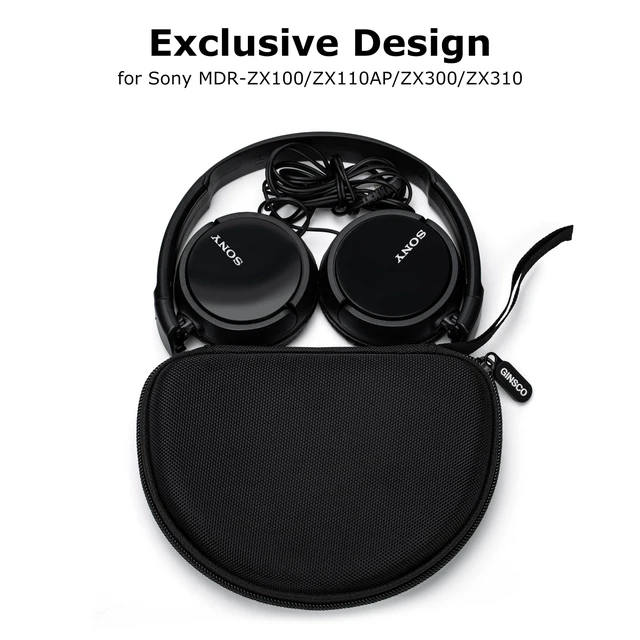 Alt view image 5 of 6 - Compact Protect Case Compatible with Sony ZX Series Wired On-Ear Headphones, MDR-ZX110 / MDR-ZX110AP / MDRZX110NC / MDR-ZX310AP, Hard Shell Travel Carrying Headphone Case (Black-R)